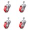 Service Caster 3 Inch Red Polyurethane Wheel Swivel 12mm Threaded Stem Caster Set SCC SCC-TS20S314-PPUB-RED-M1215-4 - alternate 1